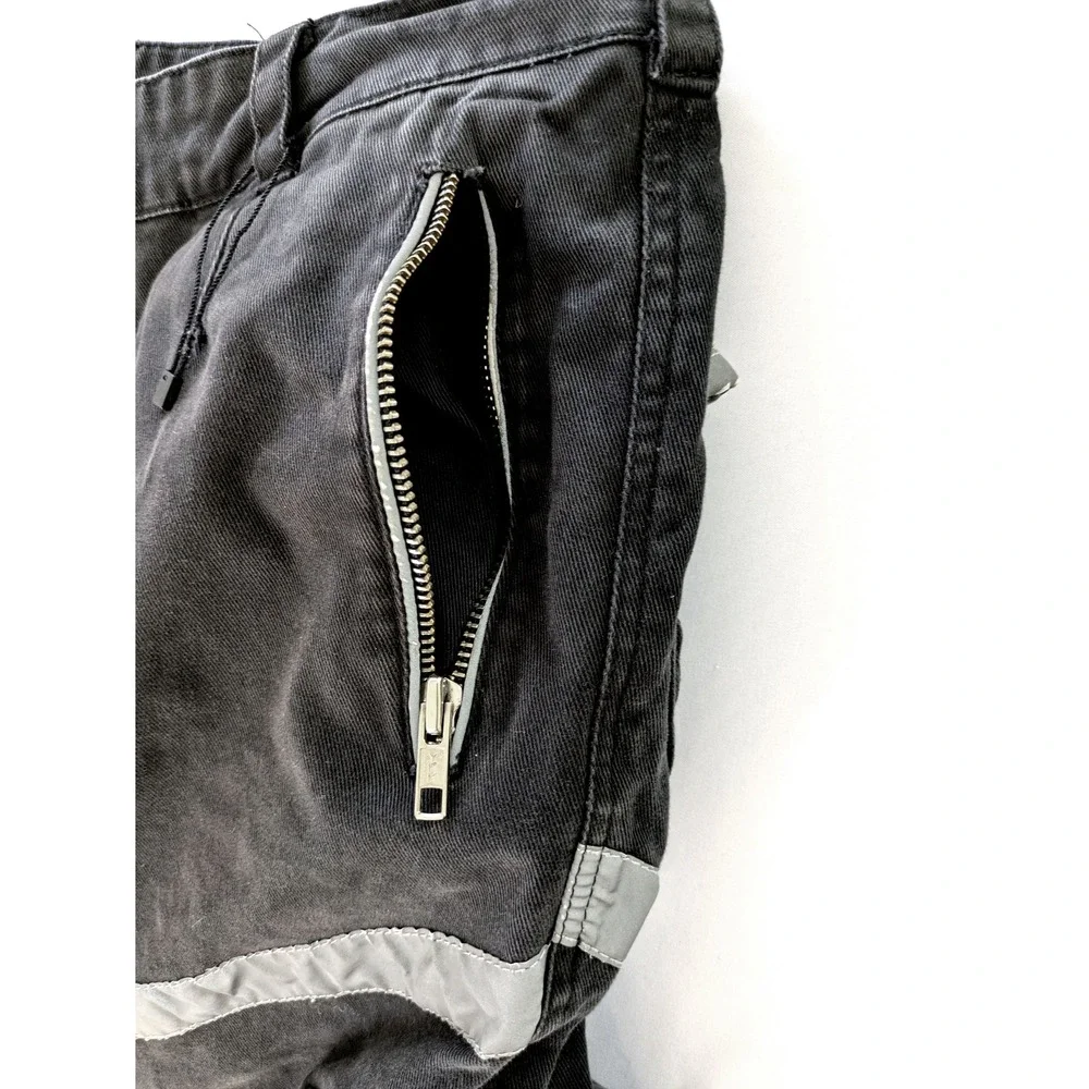 Iridium Mens Black Reflective Cargo Pants Techwear Streetwear Size L (34x31)
